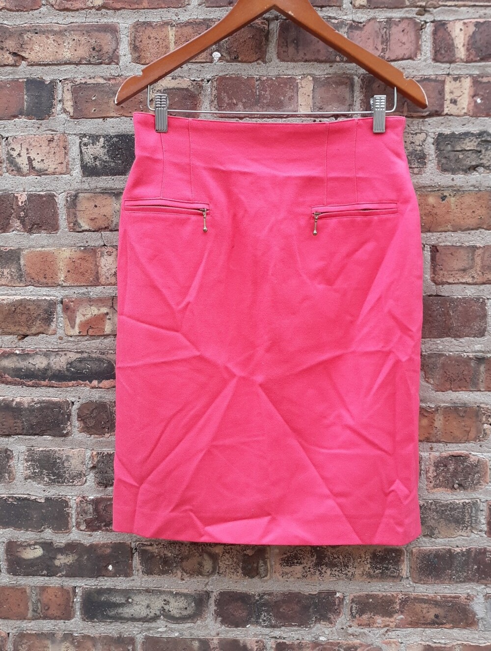 ESCADA Margaretha Ley Vintage Pink Pure Wool Pencil Skirt Germany Size 40